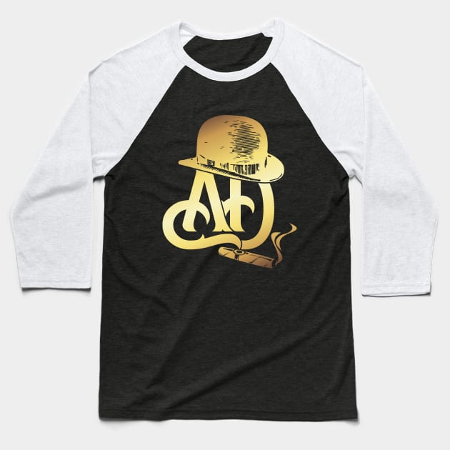 AD Logo Gold Shine Baseball T-Shirt by Artydodger